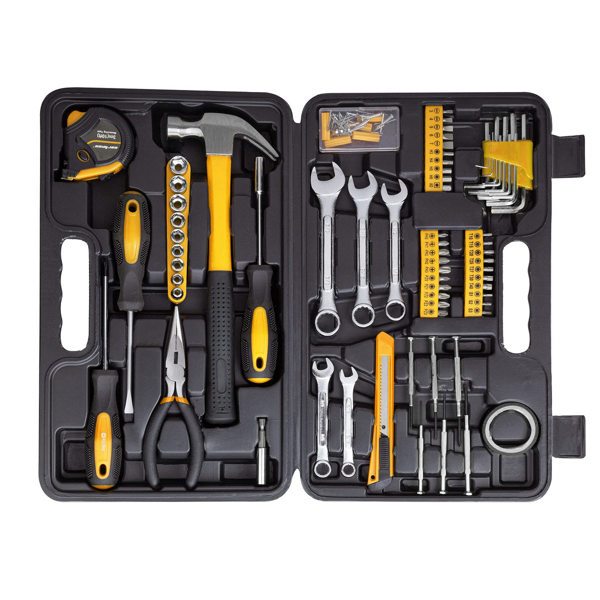 CARTMAN front view yellow case showing portability and secure latches for easy transport