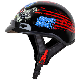 CARTMAN half helmet front profile showing graphic and secure fit benefit