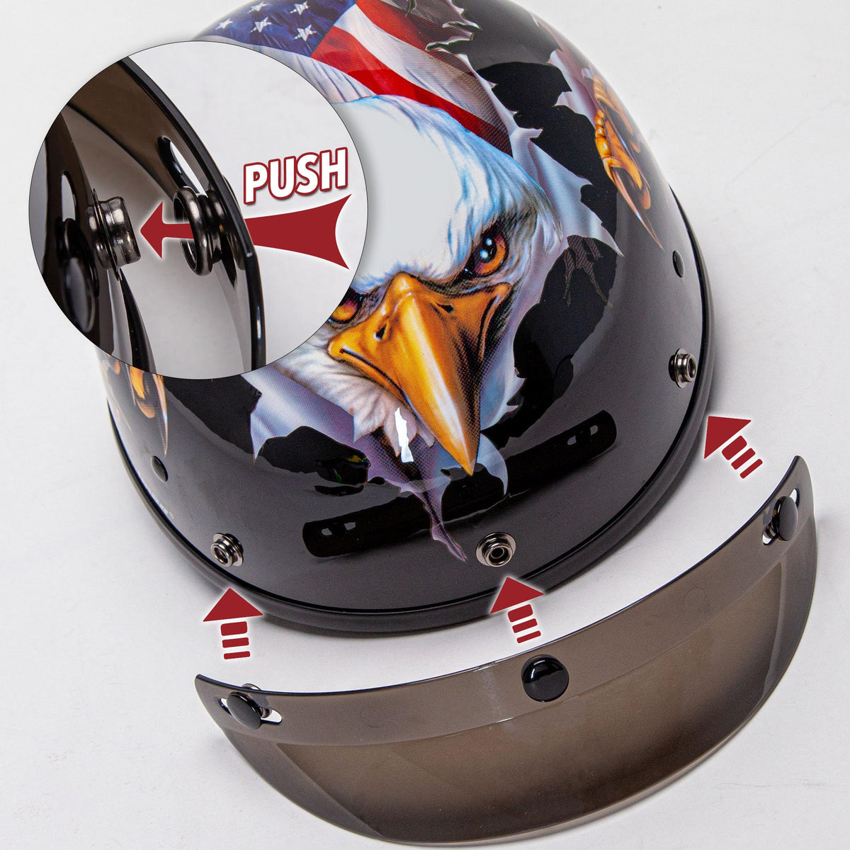 CARTMAN half helmet rear view showing coverage and finish benefit