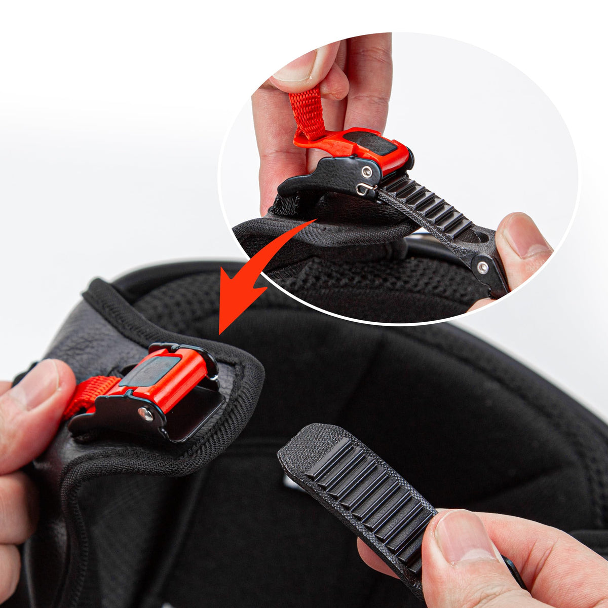CARTMAN helmet beside helmet bag showing compact storage and transport benefit