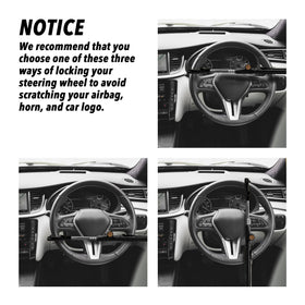 CARTMAN lock extended on steering wheel demonstrating adjustable secure fit