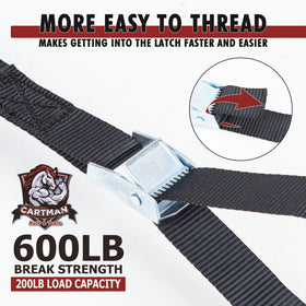 CARTMAN detailed view of black woven webbing highlighting abrasion resistance benefit