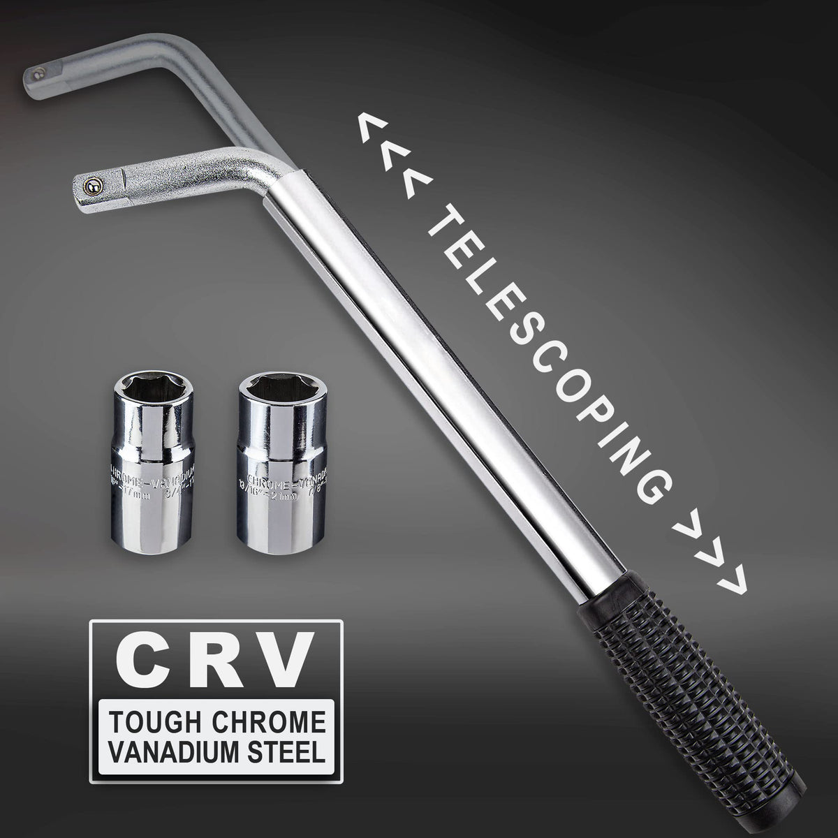 CARTMAN wrench extended to 21 inches demonstrating leverage advantage for stuck lug nuts