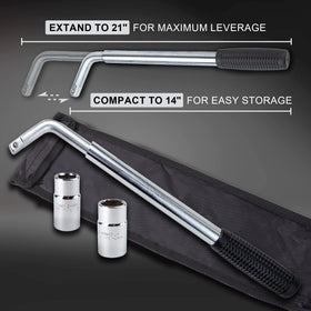 CARTMAN wrench and sockets neatly packed in included carry bag for organized trunk storage