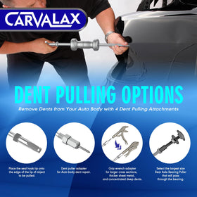 CARVALAX dent puller staged in garage showing bodywork repair advantage