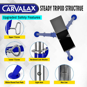 CARVALAX stand folded with rubber handle for easy transport