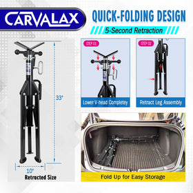 CARVALAX folded stand with rubber handle for easy transport and storage