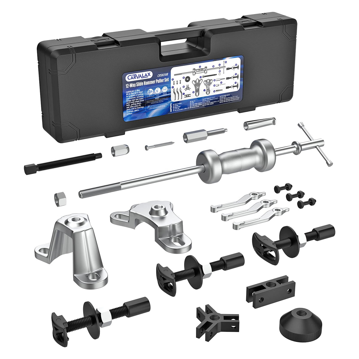CARVALAX front packaging showing complete puller set and tool benefits