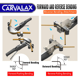 CARVALAX close-up of seven interchangeable bender heads demonstrating size range