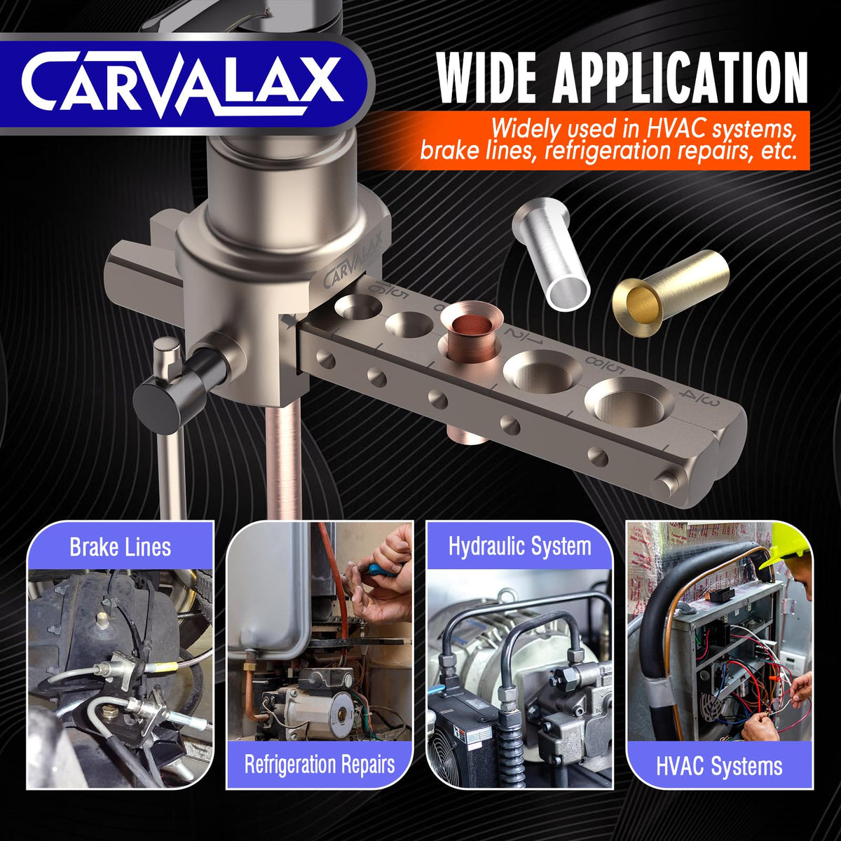 CARVALAX in-use with technician creating a flare to ensure reliable joints