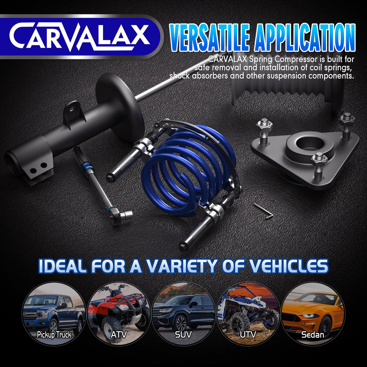 CARVALAX compressor laid out in a garage setting showing professional workshop readiness benefit