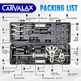 CARVALAX slide hammer shaft close-up highlighting durable steel construction