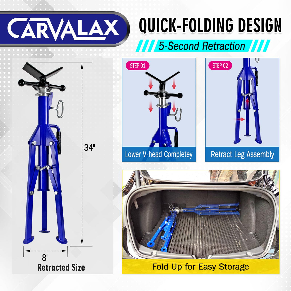 CARVALAX tripod leg and widened footpad increasing ground traction