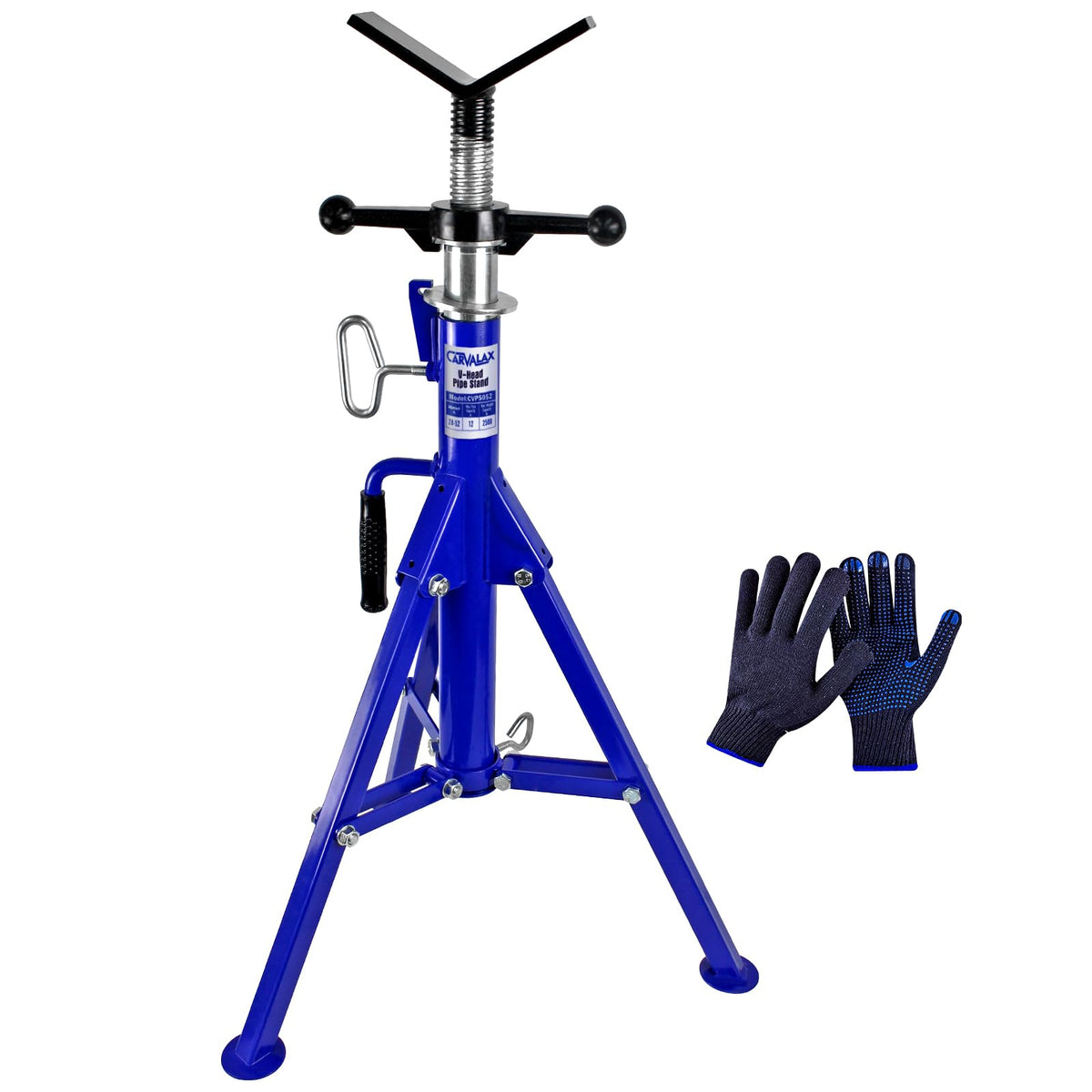 CARVALAX front view of V-head stand showing robust frame and capacity