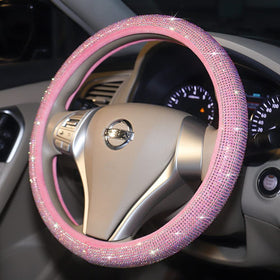 Carwales steering wheel cover beside ruler showing 15in fit and size clarity benefit