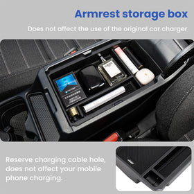carwiner center console partitions showing separated compartments and tidy storage