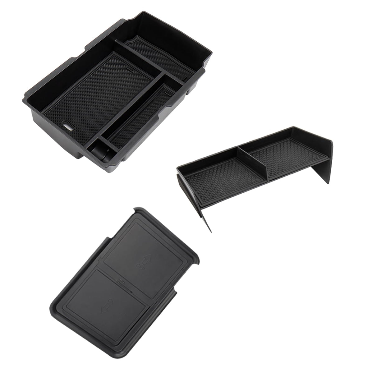 Carwiner front view of organizer set showing fit and tidy benefit