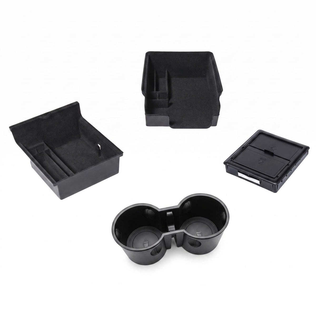 Carwiner front view of full organizer set showing neat storage benefits