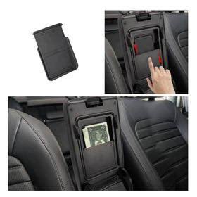 Carwiner hands installing an organizer showing fast tool-free fit benefit