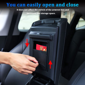 Carwiner installed in Tesla Model 3 lifestyle shot improves cabin organization