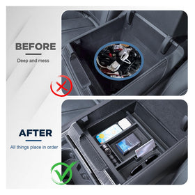 Carwiner lower compartment detail storing cables and tools