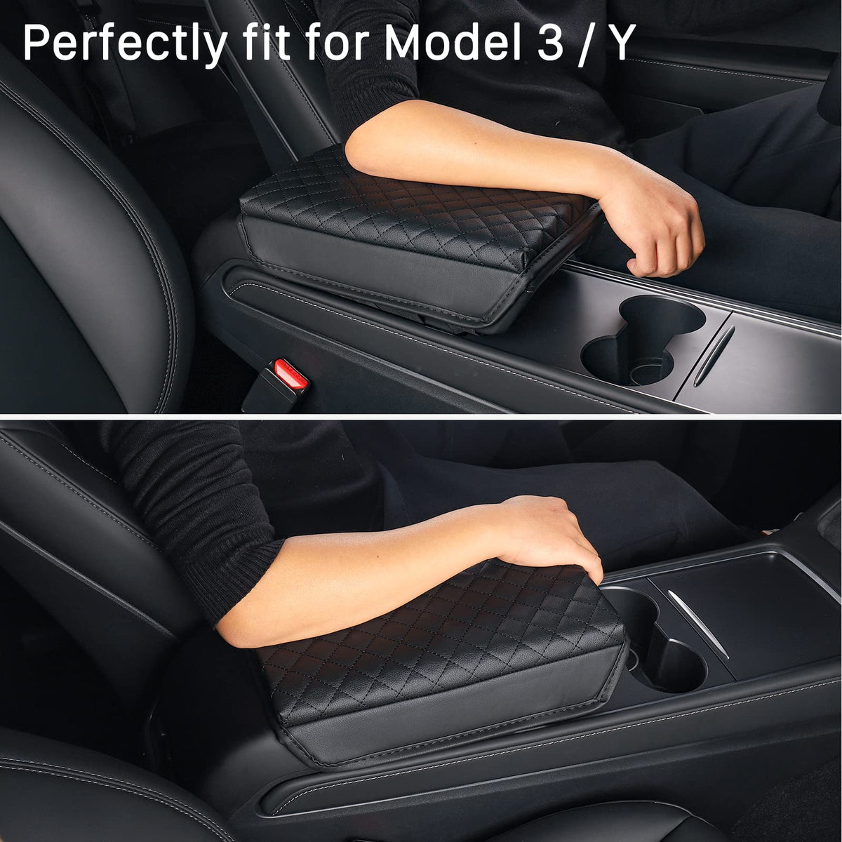 Carwiner side profile installed in Model 3 showing tailored fit benefit