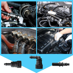 CASIFAVI fitting installed on a small engine fuel line demonstrating quick serviceability