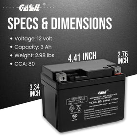 Casil YTX4L-BS installed in ATV compartment demonstrating secure fit and vibration resistance