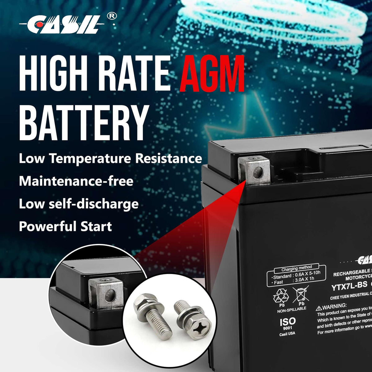 Casil battery installed in Honda Rebel demonstrating direct replacement ease