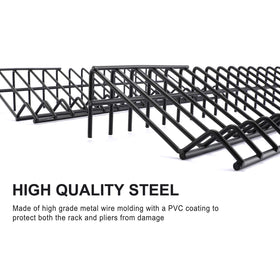 CASOMAN rack next to ruler showing dimensions and compact footprint benefit