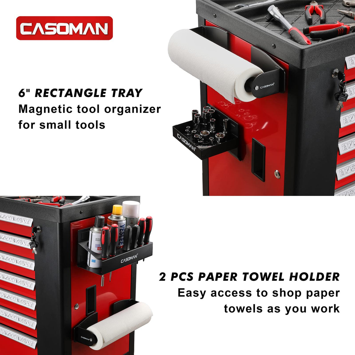 CASOMAN spray-can holder with cans keeps lubricants upright and visible