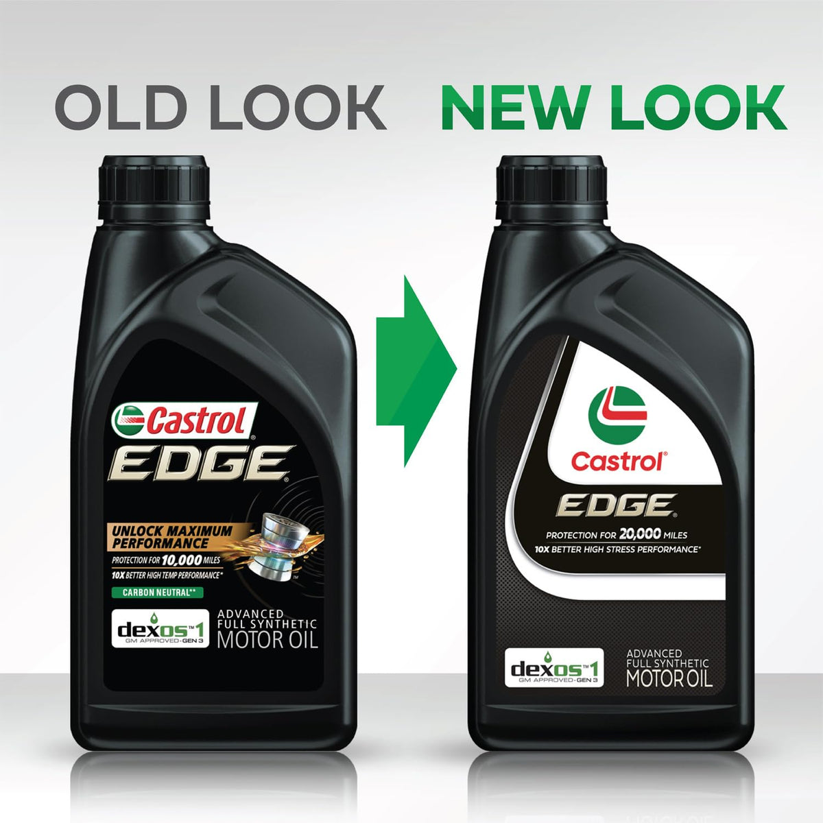 Close-up of Castrol EDGE 0W-16 being poured to demonstrate smooth flow and low friction
