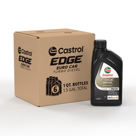 Castrol EDGE front packaging showing 1 quart bottle and brand benefits