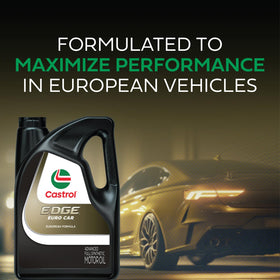 Castrol EDGE close-up pouring stream illustrating smooth flow and protection