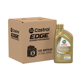 Castrol EDGE 5W-30 front packaging showing product and branding benefits