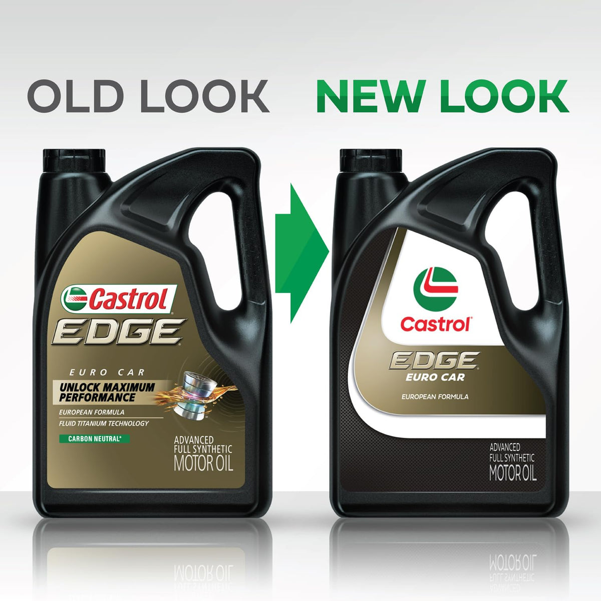 Castrol Edge close-up label highlighting A3/B4 specs and performance benefits