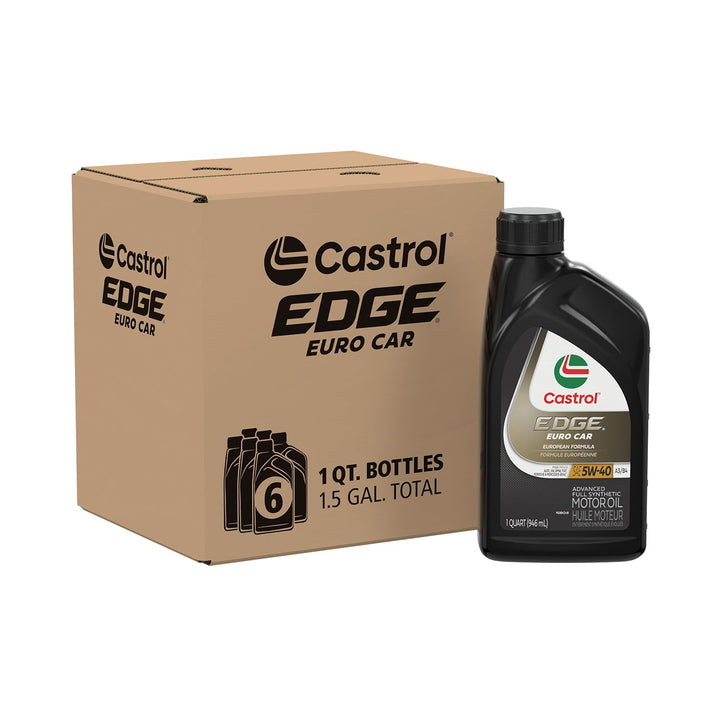 Castrol EDGE Euro front packaging showing brand and product benefits