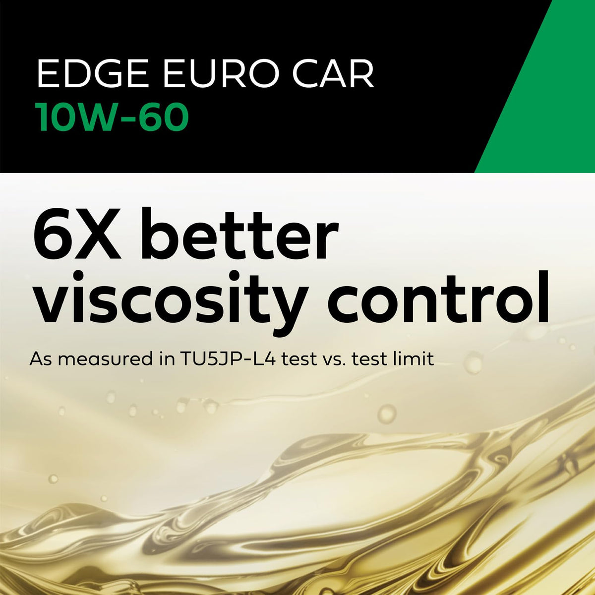 Castrol EDGE Euro bottle next to ruler for scale highlighting compact 1 qt size