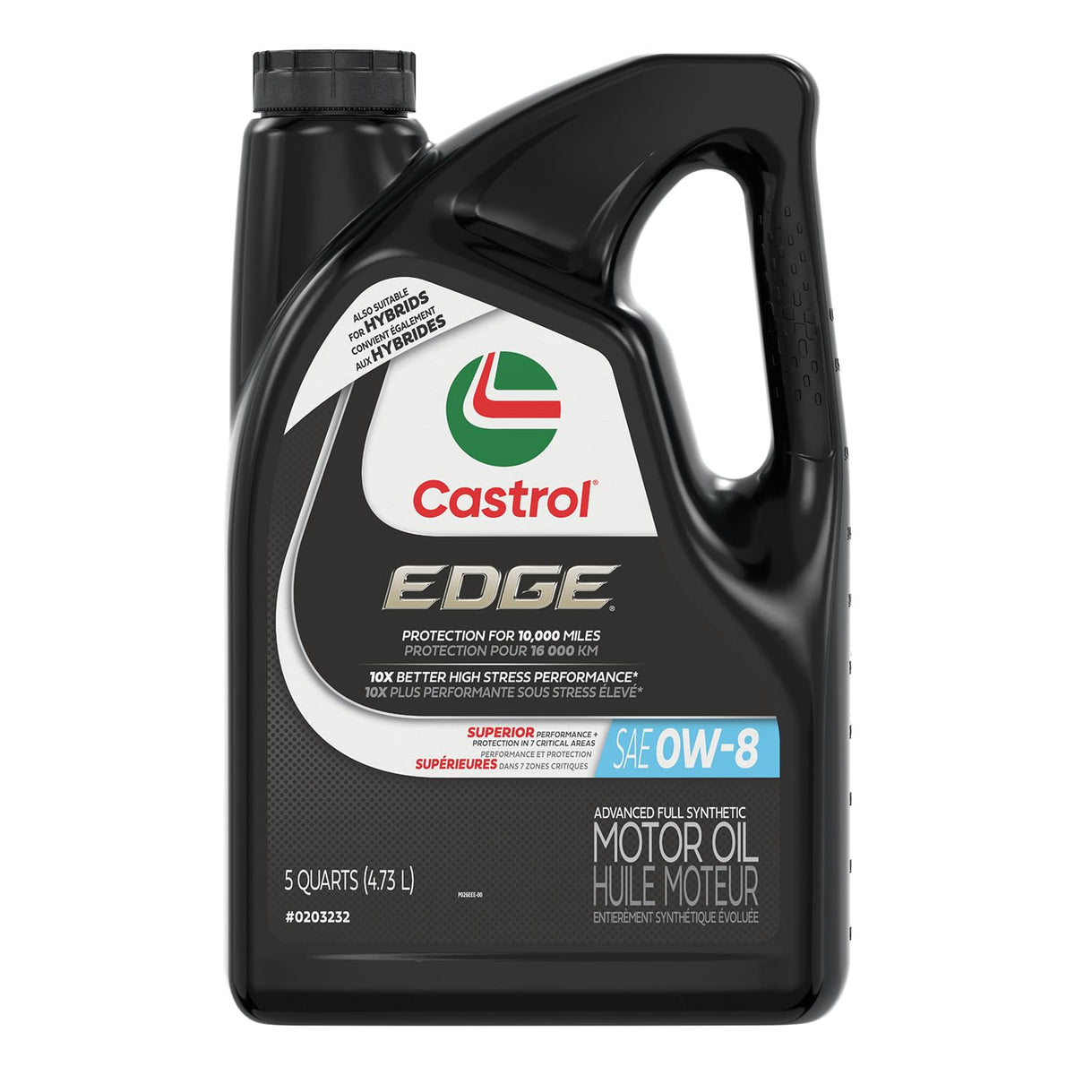 Castrol Edge bottle front label showing brand and high-friction protection