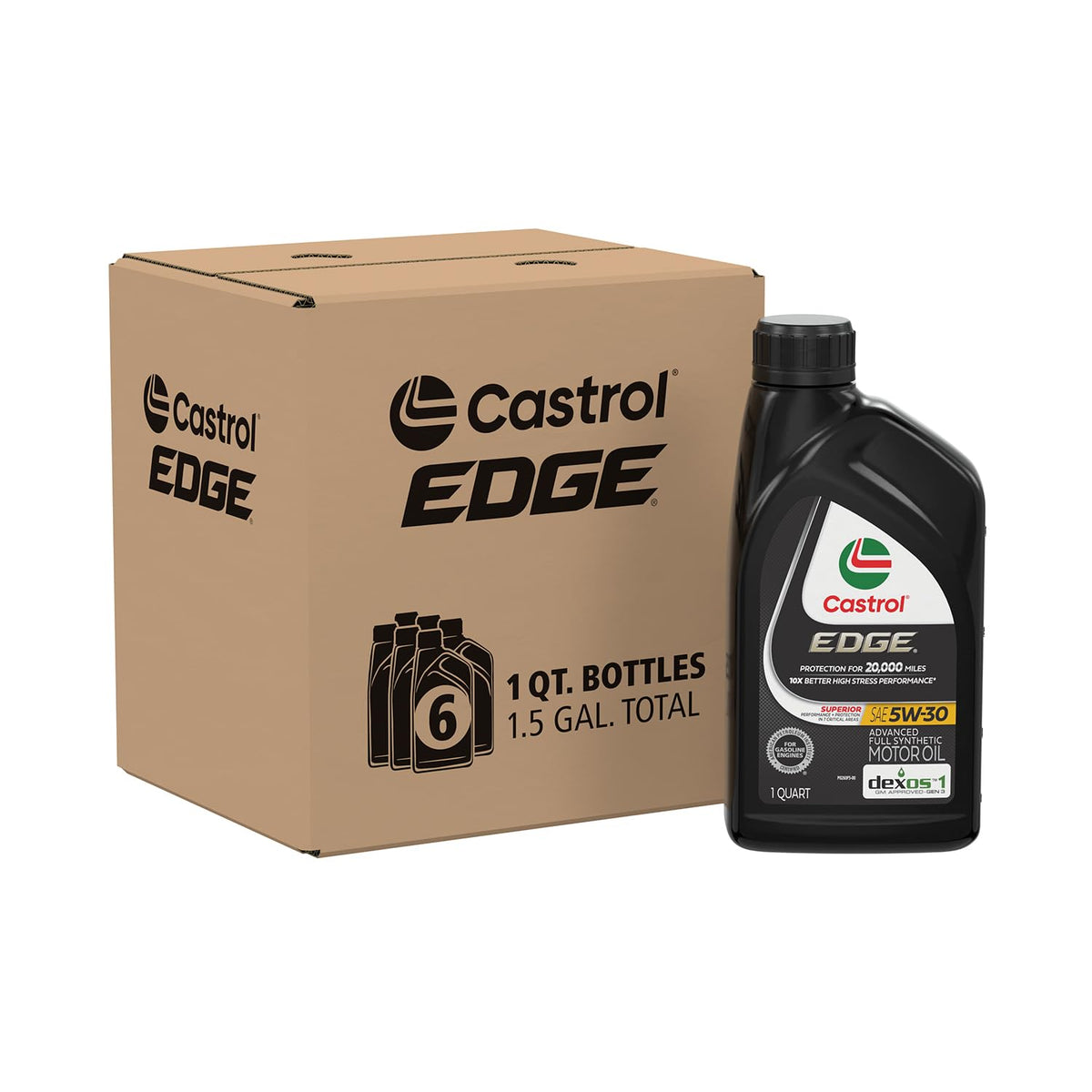 Castrol EDGE front quart pack displaying branding and quantity benefit