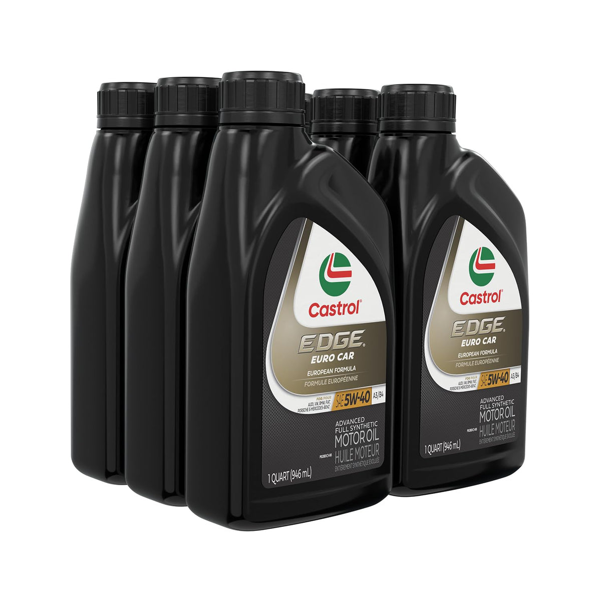 Castrol EDGE Euro six-quart pack beside ruler for size and scale clarity
