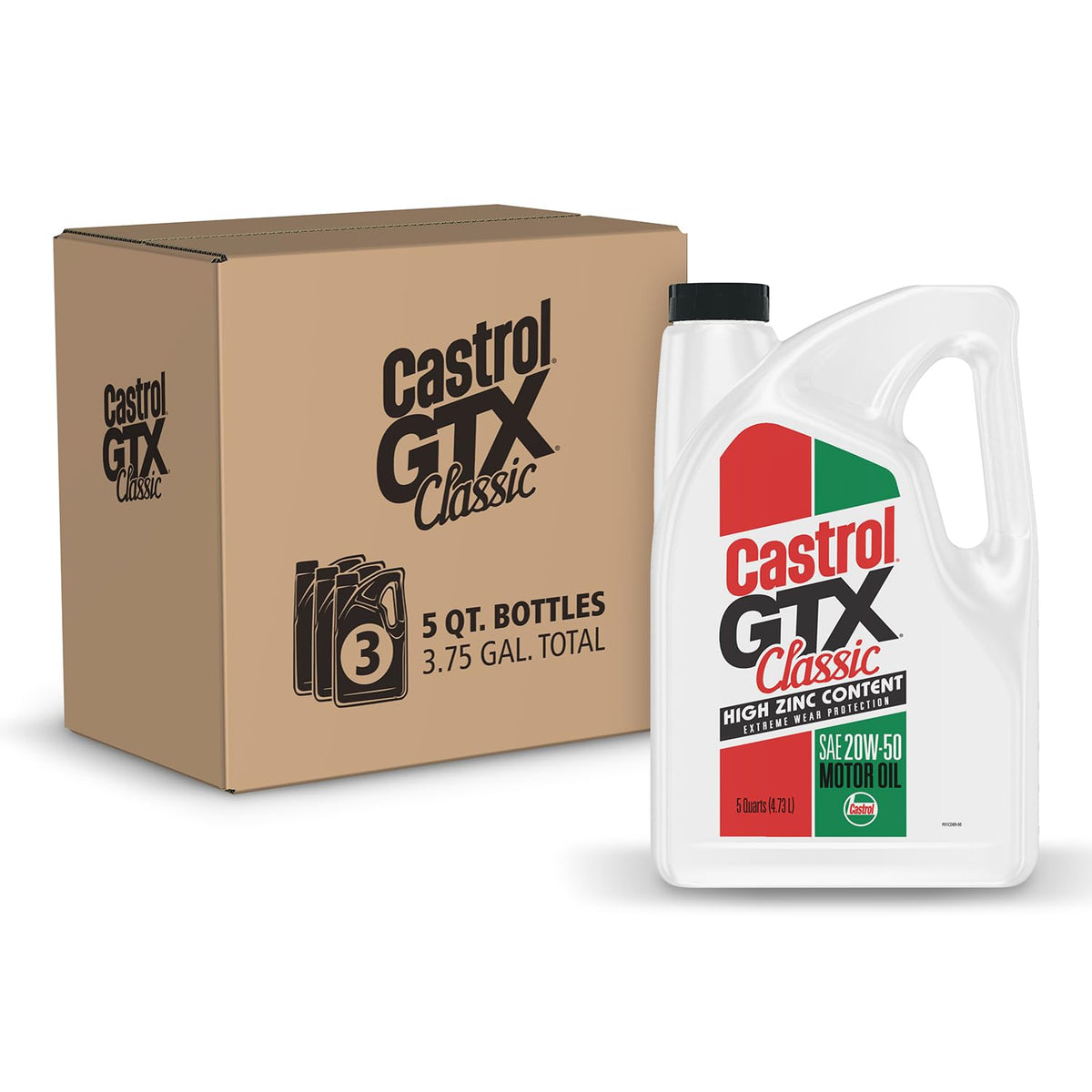 Castrol bottle front packaging showing label and capacity for clear identification and confidence