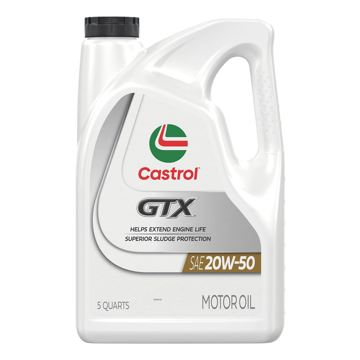 Castrol GTX front packaging showing 5-quart bottle and clear product ID, aiding quick selection