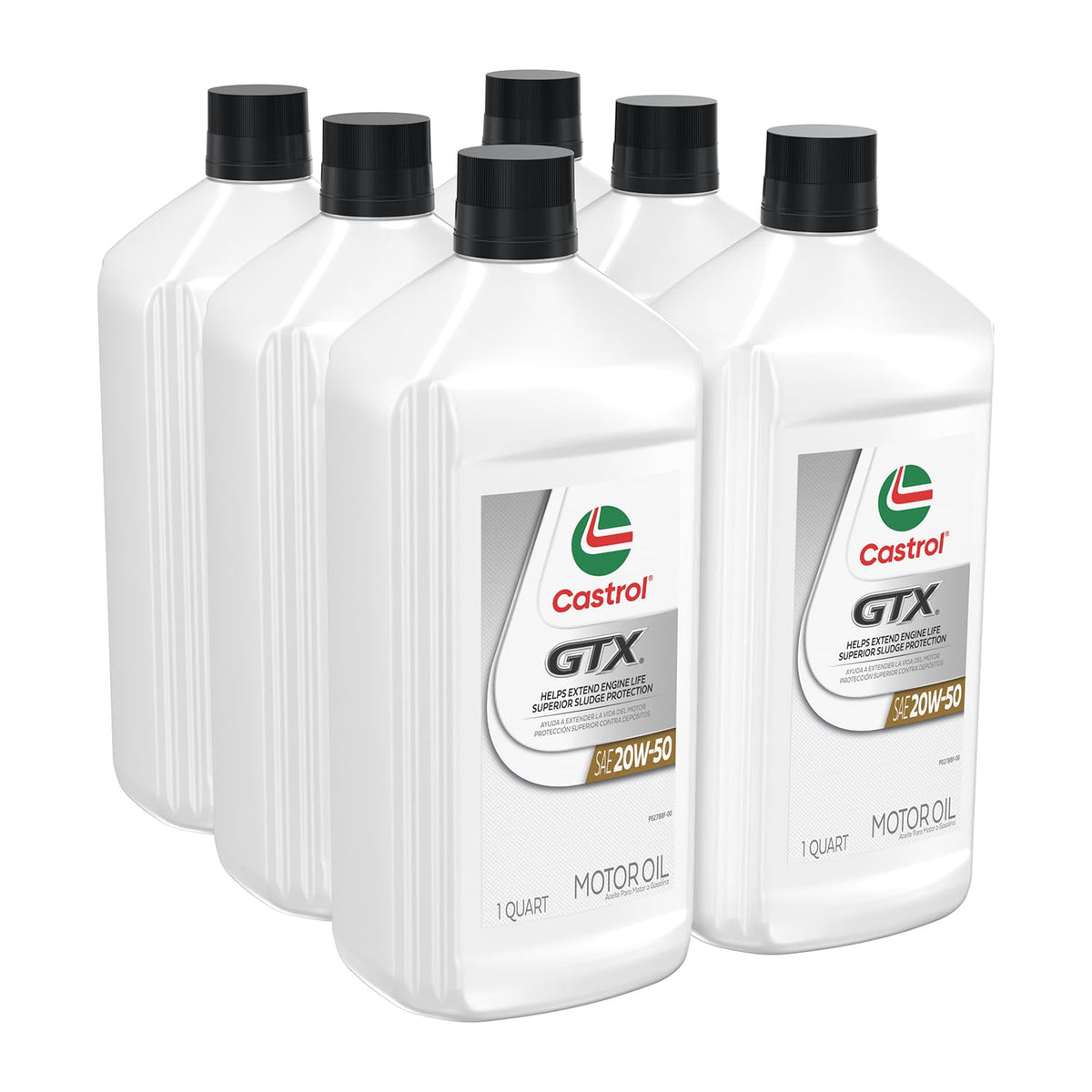 Castrol GTX six-quart pack arranged for storage and multi-change convenience
