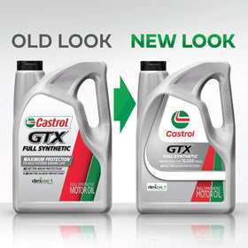 Castrol GTX label close-up highlighting approvals and specs for confident compatibility