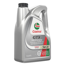 Castrol GTX 5W-20 bottles in a garage lifestyle scene for owners