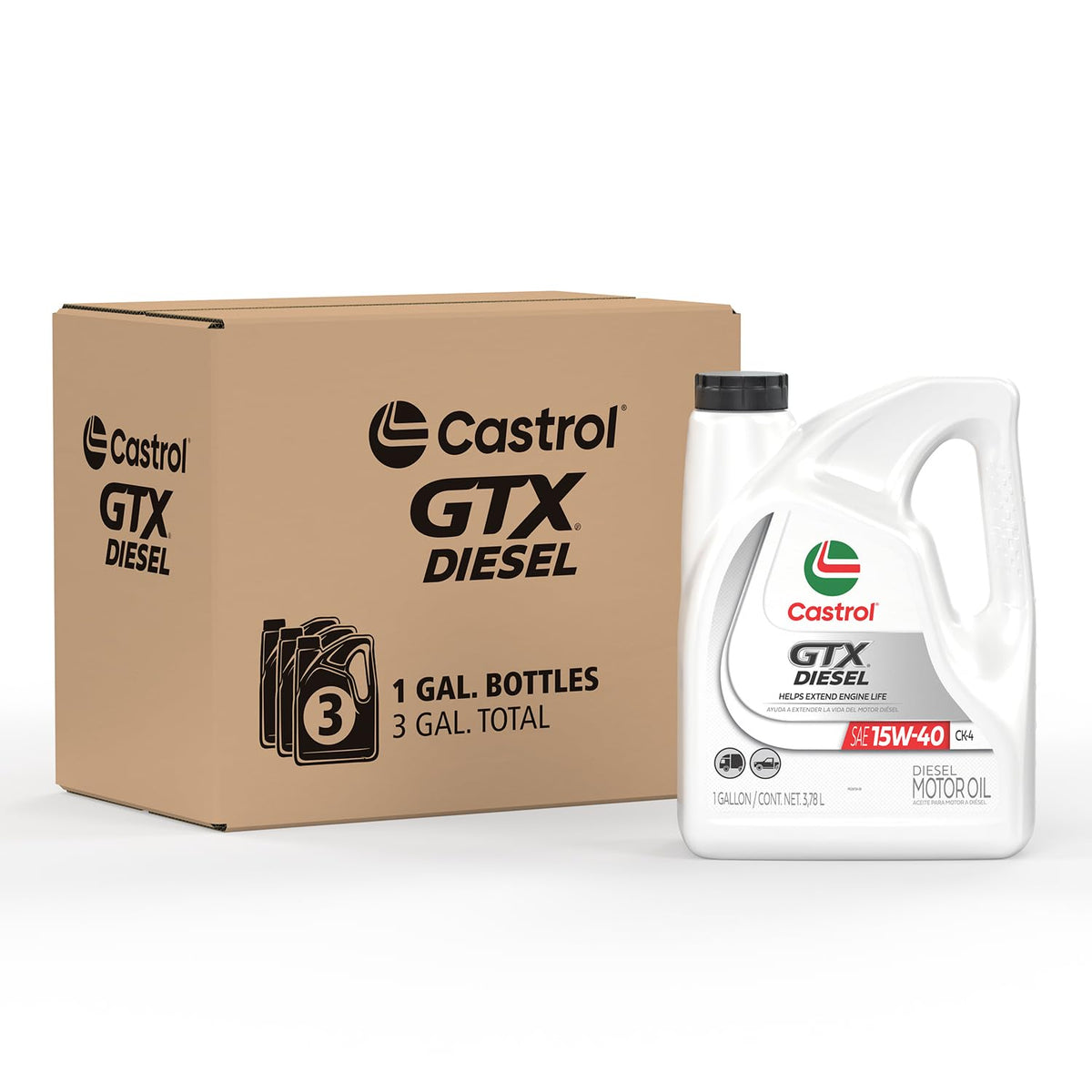 Castrol bottle front view showing product branding and clear benefit