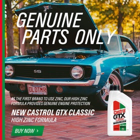 Castrol GTX Classic close-up of oil texture highlighting viscosity and protective film