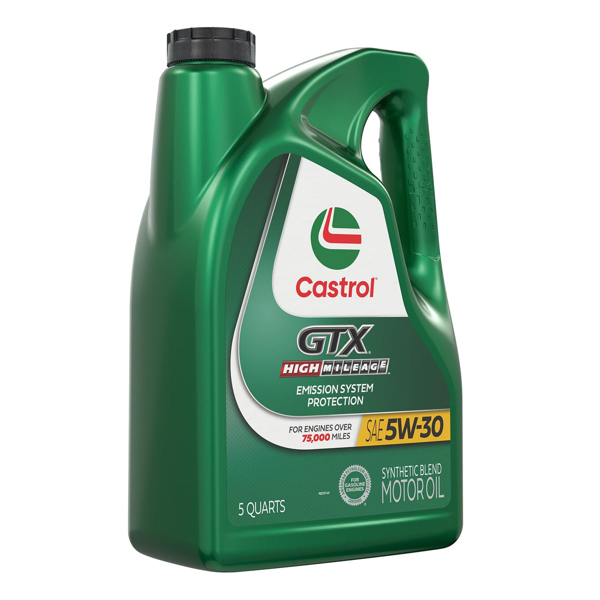 Angled Castrol bottle showing shape and grip for easy handling