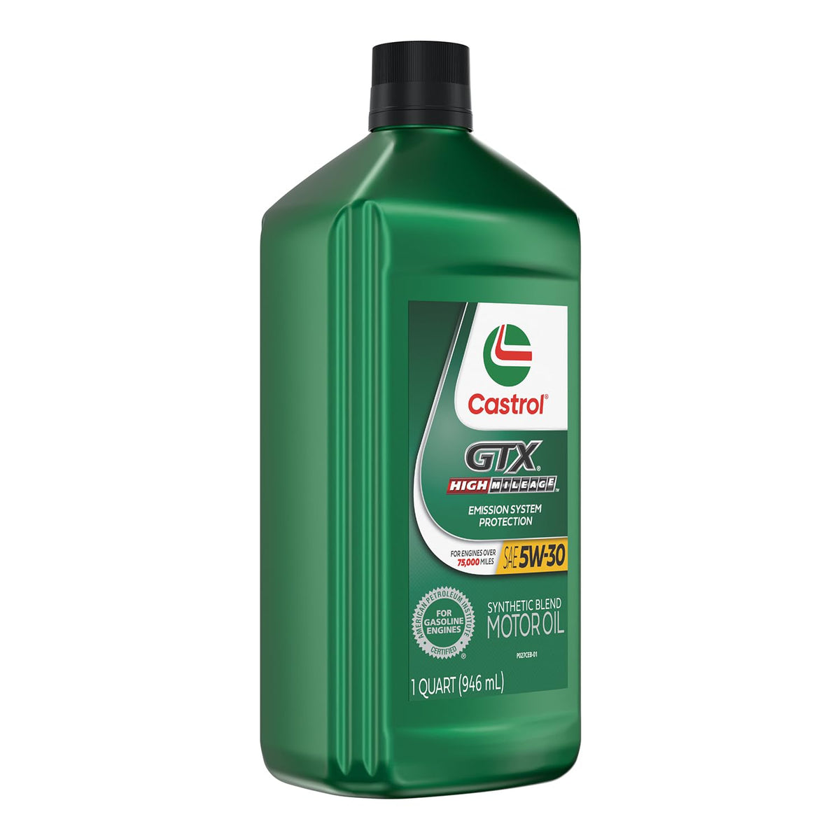 Castrol GTX label close-up highlighting specifications and features